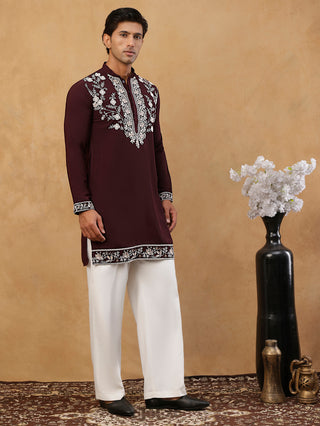Premium Japanese Fabric Embroidered Kurta with Korean Pants