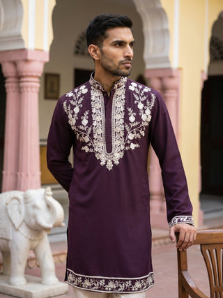 Premium Japanese Fabric Embroidered Kurta with Korean Pants