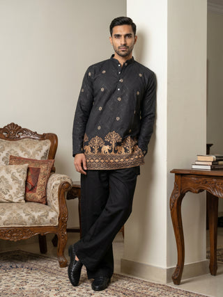 Premium Printed & Thread Work Kurta with Korean Pants