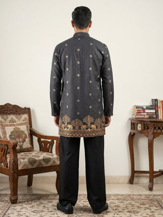 Premium Printed & Thread Work Kurta with Korean Pants