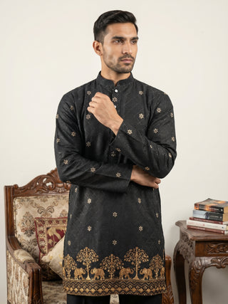 Premium Printed & Thread Work Kurta with Korean Pants