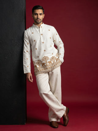 Premium Printed & Thread Work Kurta with Korean Pants
