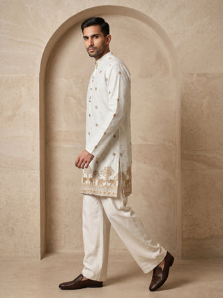 Premium Printed & Thread Work Kurta with Korean Pants
