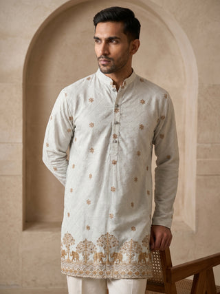 Premium Printed & Thread Work Kurta with Korean Pants