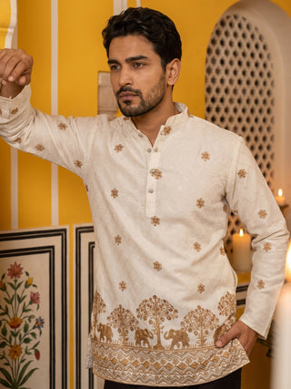 Premium Printed & Thread Work Kurta with Korean Pants