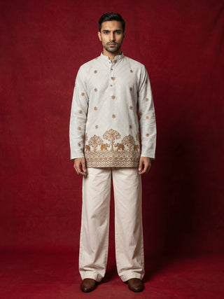 Premium Printed & Thread Work Kurta with Korean Pants