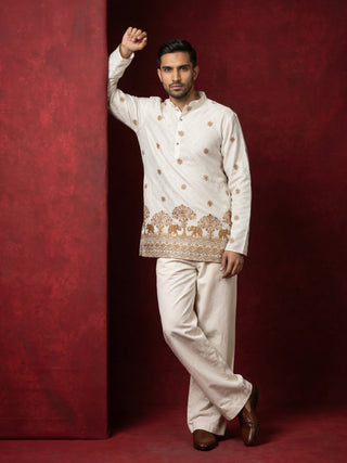 Premium Printed & Thread Work Kurta with Korean Pants