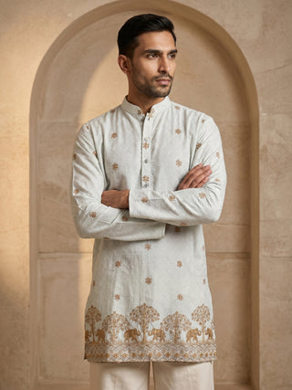 Premium Printed & Thread Work Kurta with Korean Pants