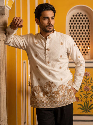 Premium Printed & Thread Work Kurta with Korean Pants