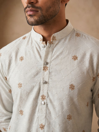 Premium Printed & Thread Work Kurta with Korean Pants