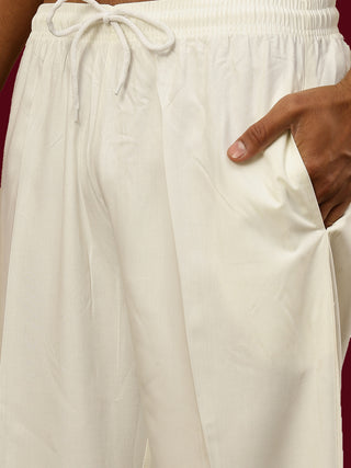 Men's Embroidered Silk Blend Kurta & Korean Pants