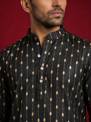Men's Floral Printed Kurta with Korean Pants