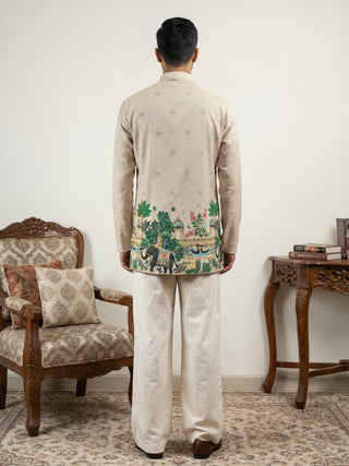 Premium Cotton Blend Printed Ethnic Kurta with Korean Pants