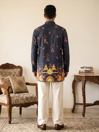 Premium Cotton Blend Printed Ethnic Kurta with Korean Pants