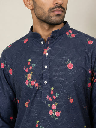Premium Cotton Blend Printed Ethnic Kurta with Korean Pants
