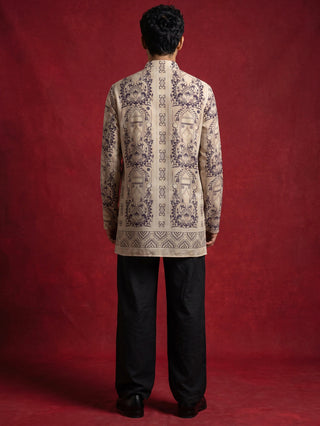 Cotton Blend Ethnic Printed Kurta with Korean Pants