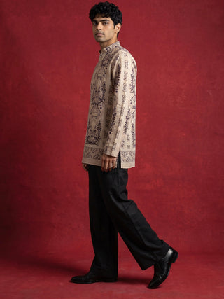 Cotton Blend Ethnic Printed Kurta with Korean Pants