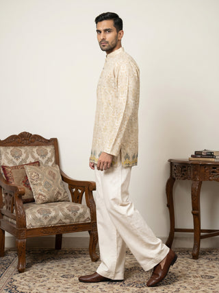 Men's Traditional Printed Kurta with Korean Pants Set