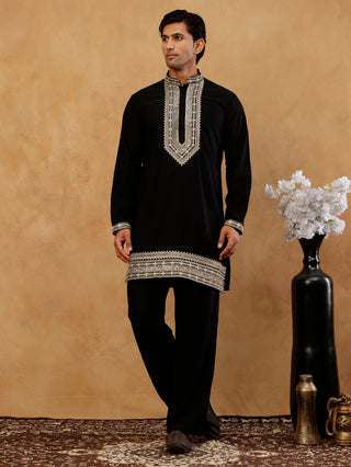 Japanese Fabric Embroidered Kurta with Korean Pant Set