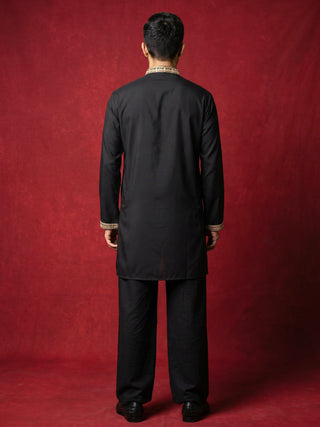 Japanese Fabric Embroidered Kurta with Korean Pant Set