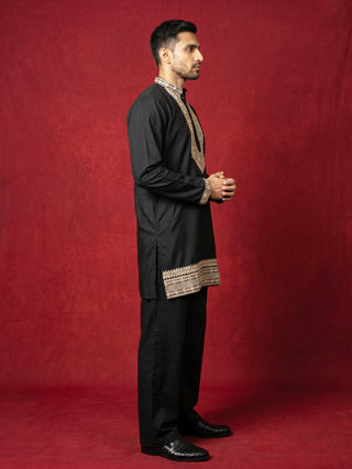 Japanese Fabric Embroidered Kurta with Korean Pant Set