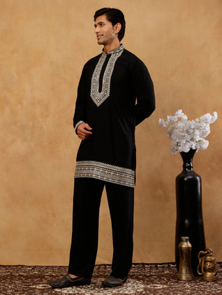 Japanese Fabric Embroidered Kurta with Korean Pant Set