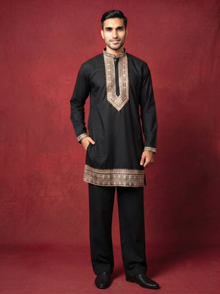 Japanese Fabric Embroidered Kurta with Korean Pant Set