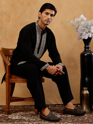 Japanese Fabric Embroidered Kurta with Korean Pant Set