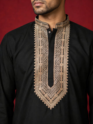 Japanese Fabric Embroidered Kurta with Korean Pant Set