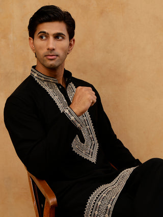 Japanese Fabric Embroidered Kurta with Korean Pant Set