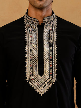 Japanese Fabric Embroidered Kurta with Korean Pant Set
