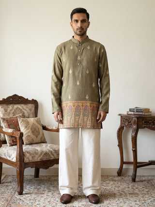 Cotton Blend Printed Kurta with Korean Pant Set