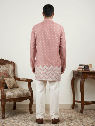 Cotton Blend Printed Kurta with Korean Pant Set