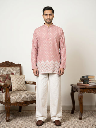 Cotton Blend Printed Kurta with Korean Pant Set