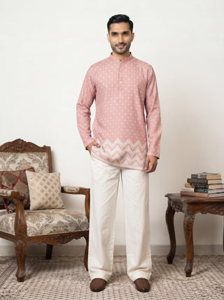Cotton Blend Printed Kurta with Korean Pant Set