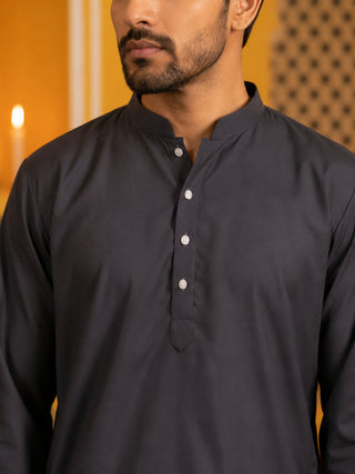 Cotton Blend Festive Printed Kurta with Korean Pant Set