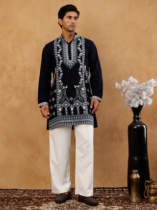 Ethnic Embroidered Japanese Fabric Kurta with Korean Pant Set