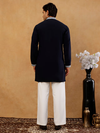 Ethnic Embroidered Japanese Fabric Kurta with Korean Pant Set