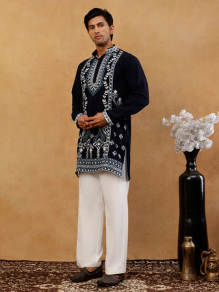 Ethnic Embroidered Japanese Fabric Kurta with Korean Pant Set