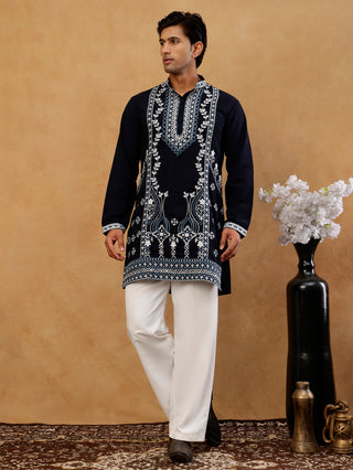 Ethnic Embroidered Japanese Fabric Kurta with Korean Pant Set