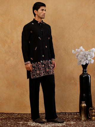 Japanese Fabric Embroidered Kurta & Korean Pants Set