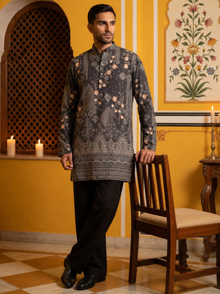 Traditional Cotton Blend Printed Kurta With Korean Pants