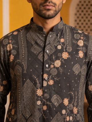 Traditional Cotton Blend Printed Kurta With Korean Pants