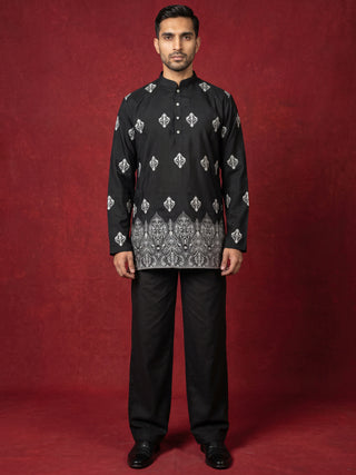 Cotton Blend Ethnic Printed Kurta With Korean Pants