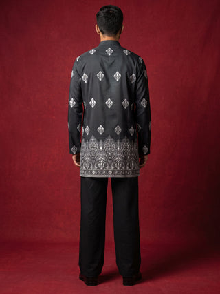 Cotton Blend Ethnic Printed Kurta With Korean Pants
