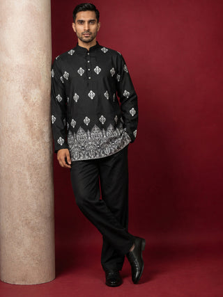 Cotton Blend Ethnic Printed Kurta With Korean Pants