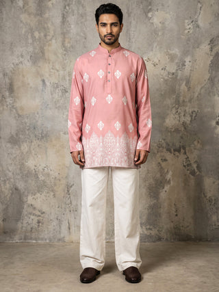 Cotton Blend Ethnic Printed Kurta With Korean Pants