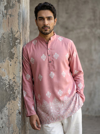 Cotton Blend Ethnic Printed Kurta With Korean Pants