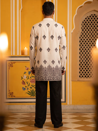 Cotton Blend Ethnic Printed Kurta With Korean Pants