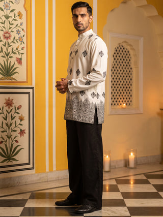 Cotton Blend Ethnic Printed Kurta With Korean Pants